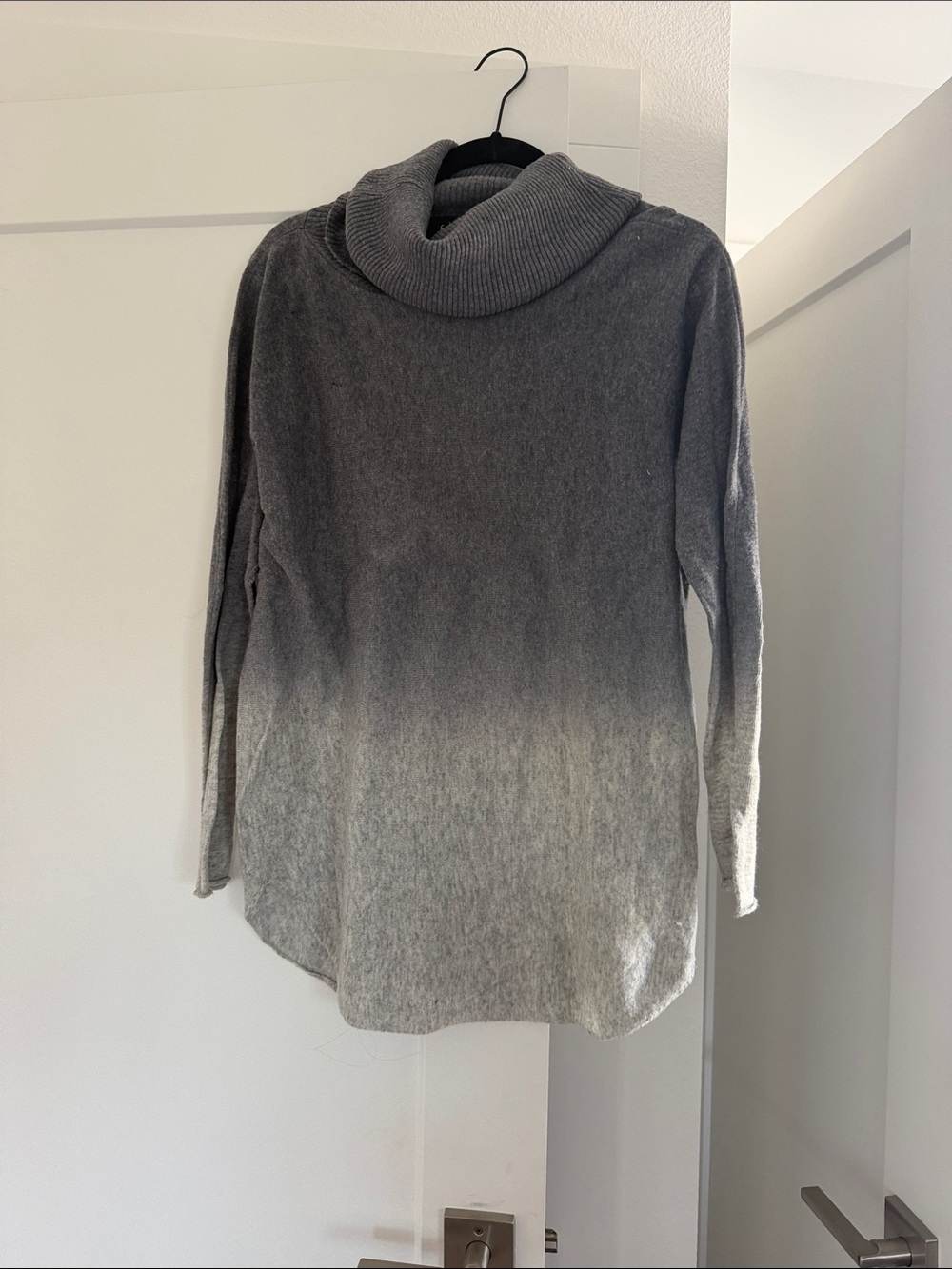 fab'rik Gray Ombre Cowl Neck Sweater Tunic